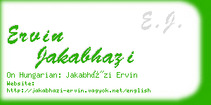 ervin jakabhazi business card